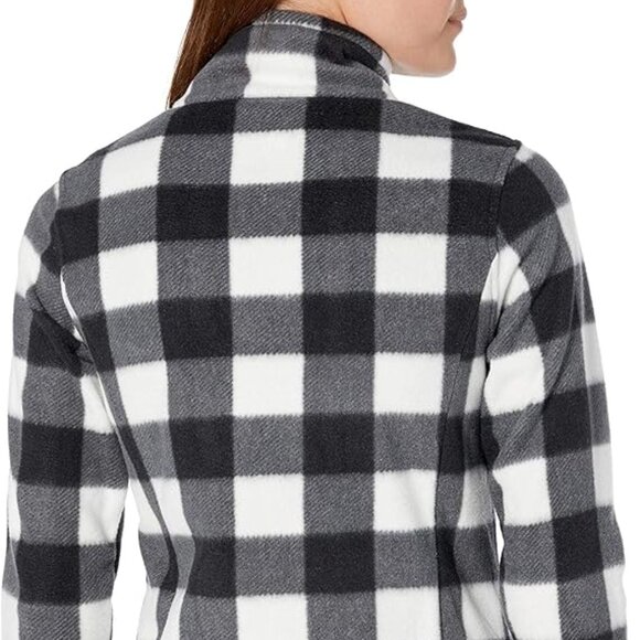 Polar Soft Fleece Jacket Black White Buffalo Plaid Full Zipper Sz XXL NWT - Picture 5 of 7